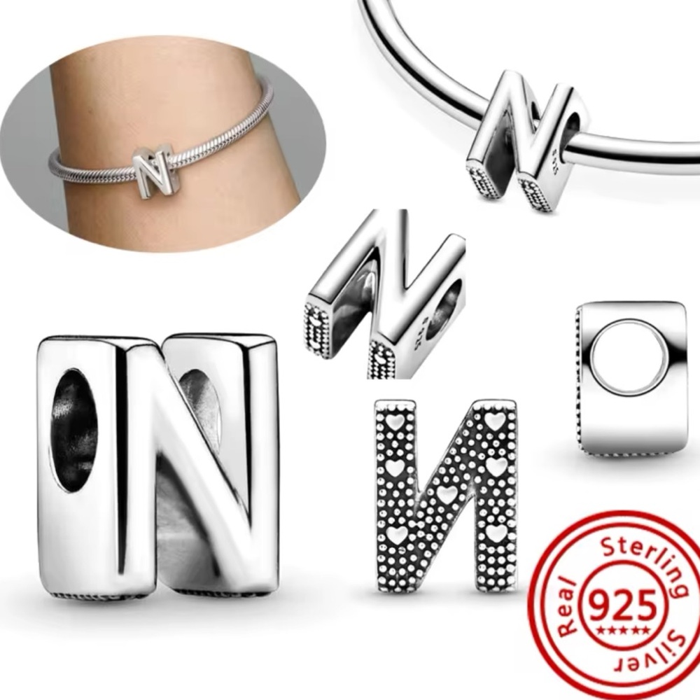 NWOT Letter N Alphabet Charm Sterling Silver 925